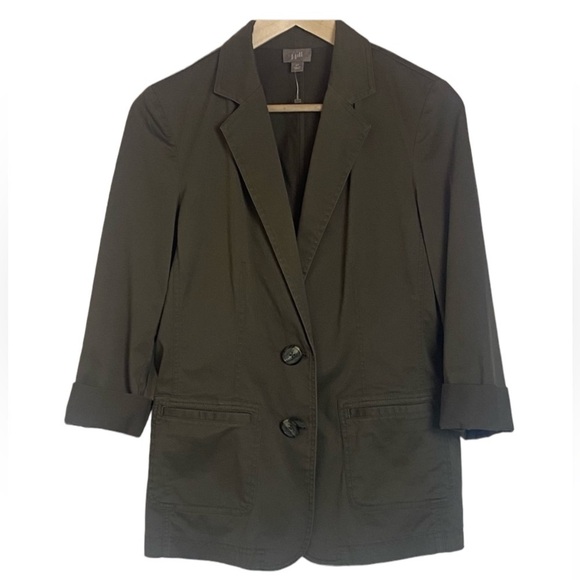 JJill Army Green Utility Blazer Jacket Coat Size XS Classic Capsule Staple - Picture 2 of 13